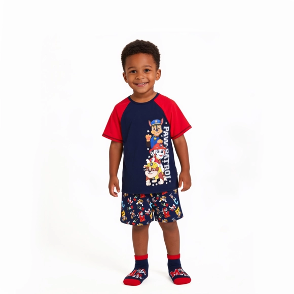 Pijama Curto Toddler Patrulha Canina Viscolycra Brilha No Escuro Tip Top