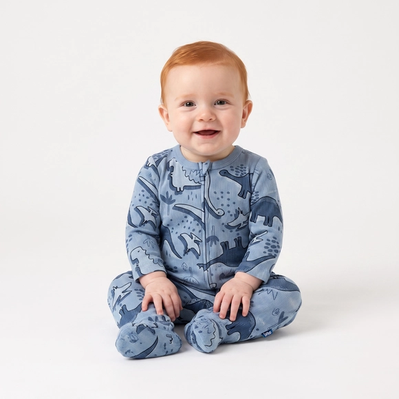 Macacão Bebê Dino Malha Rib Estampada Tip Top