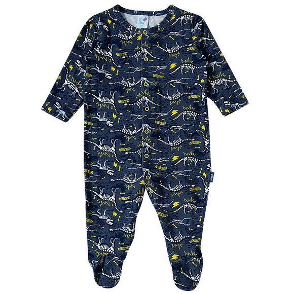 Macacão Bebê Dino Viscolycra Estampada Toque Especial Tip Top
