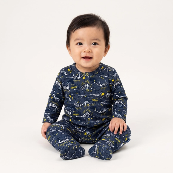 Macacão Bebê Dino Viscolycra Estampada Toque Especial Tip Top