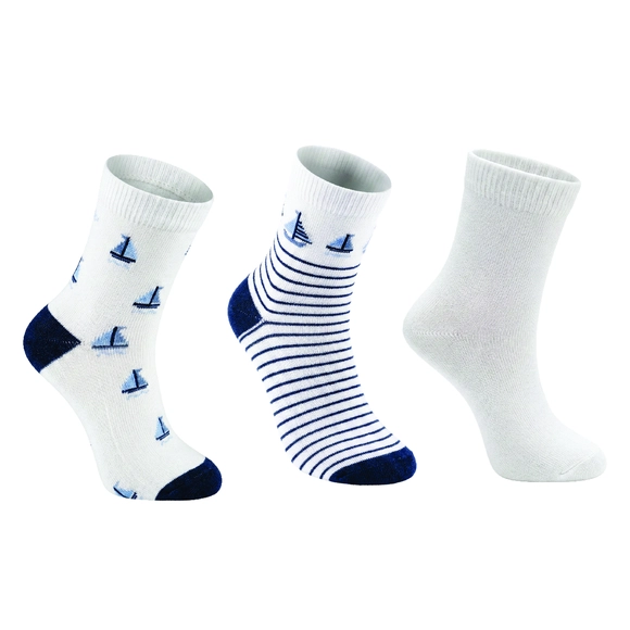 Kit 3 Pares De Meia Navy Tecido Plano Tip Top