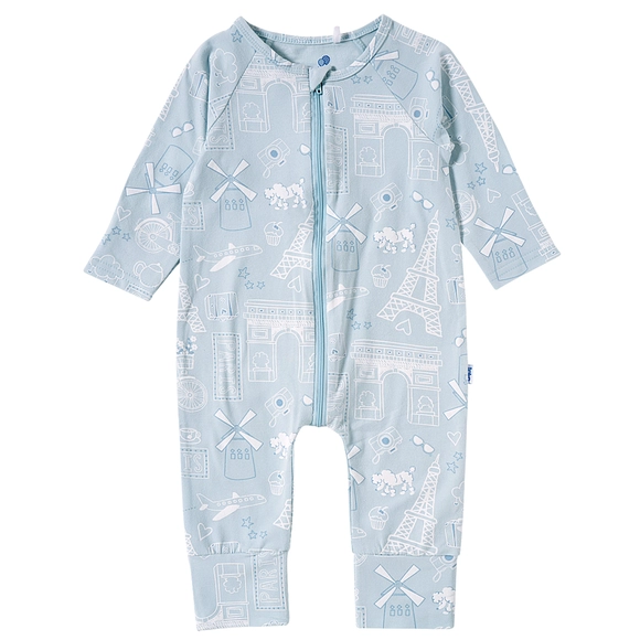 Macacão Bebê Floral Paris Cotton Estampado Tip Top
