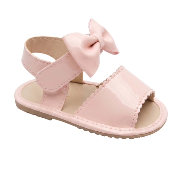 Sandália Bebê Rosa Em Verniz Tip Top