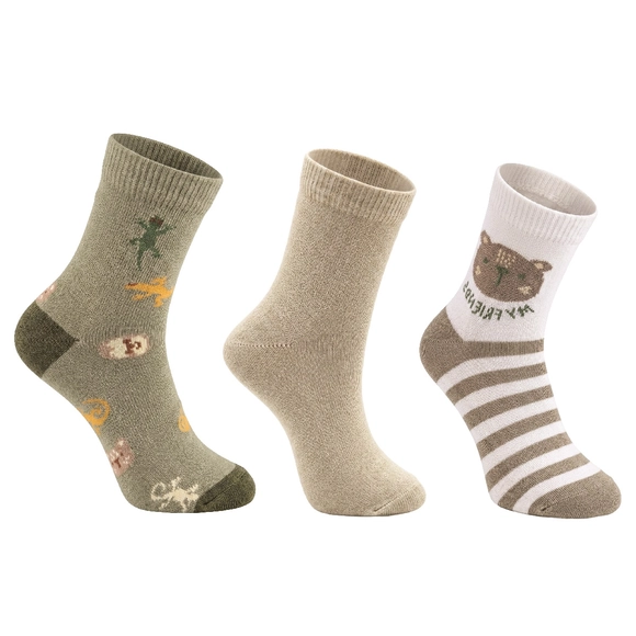 Kit 3 Pares De Meia Iguana Tecido Plano Tip Top
