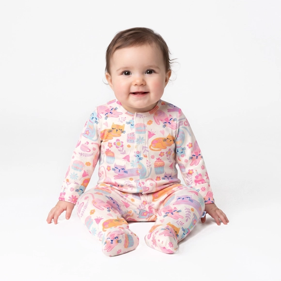 Macacão Bebê Gatinha Modal Estampado Toque Especial Tip Top