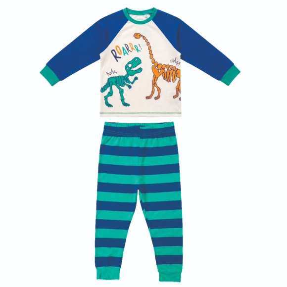 Pijama Longo Kids Dino Viscolycra Estampada Brilha No Escuro Tip Top