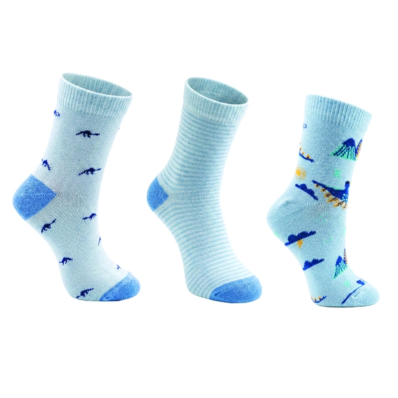 Kit Com 3 Pares De Meia Dino Tecido Plano Tip Top