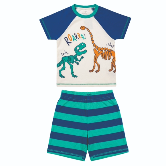 Pijama Curto Toddler Dino Viscolycra Estampada Brilha No Escuro Tip Top