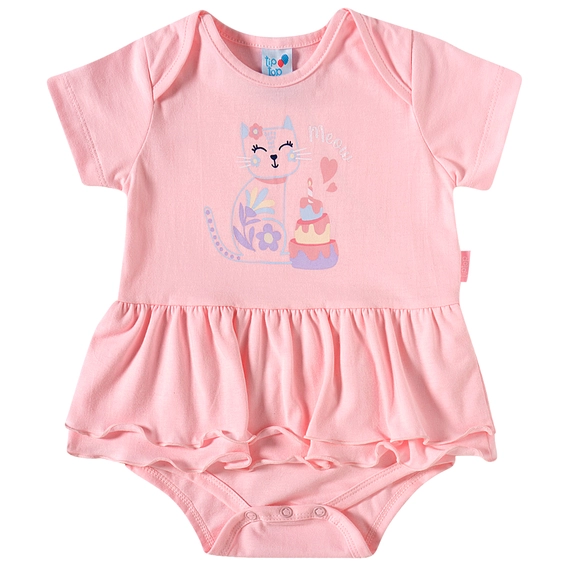 Macaquinho Bebê Gatinha Meia Malha Silk Com Glitter Tip Top