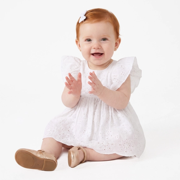 Vestido Sem Manga Com calcinha Bebê Festivo Laise Tip Top