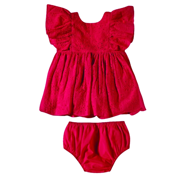 Vestido Sem Manga Com calcinha Bebê Festivo Laise Tip Top