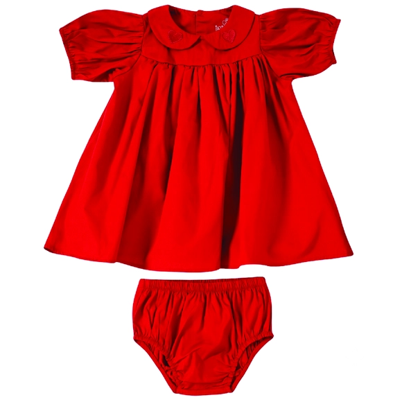 Vestido Bebê Manga Curta Com Calcinha Festivo Tricoline Tip Top