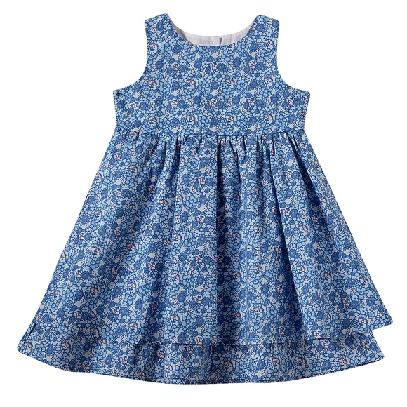 Vestido Manga Regata Toddler Floral Paris Tricoline Estampado Tip Top