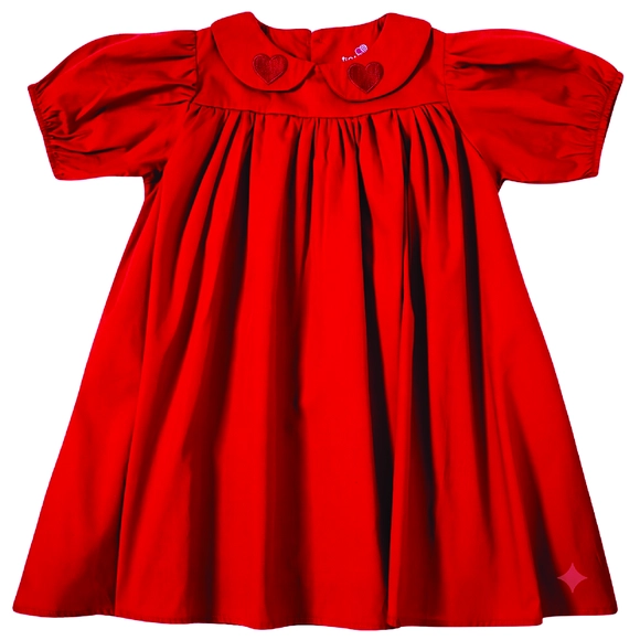 Vestido Manga Curta Toddler Festivo Tricoline Tip Top