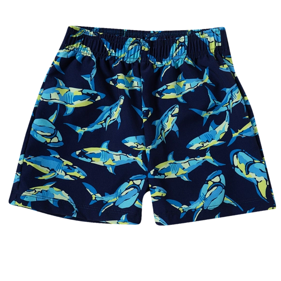 Bermuda Toddler Tubarão Camuflado Microfibra Estampada Tip Top