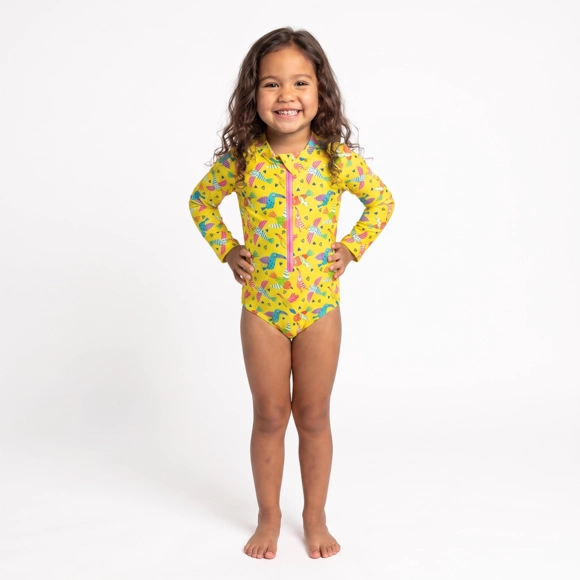 Body Praia Manga Longa Toddler Pássaro Elastano Proteção Uv 50+ Tip Top