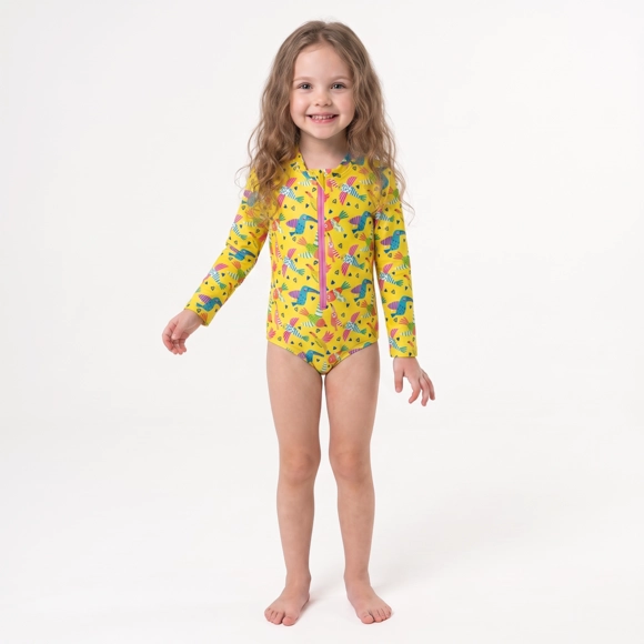 Body Praia Manga Longa Kids Pássaro Elastano Proteção Uv 50+ Tip Top