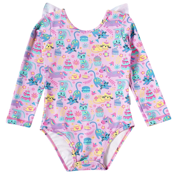 Body Manga Longa Praia Toddler Unicat Lycra Trabalhada Proteção Uv 50+ Tip Top