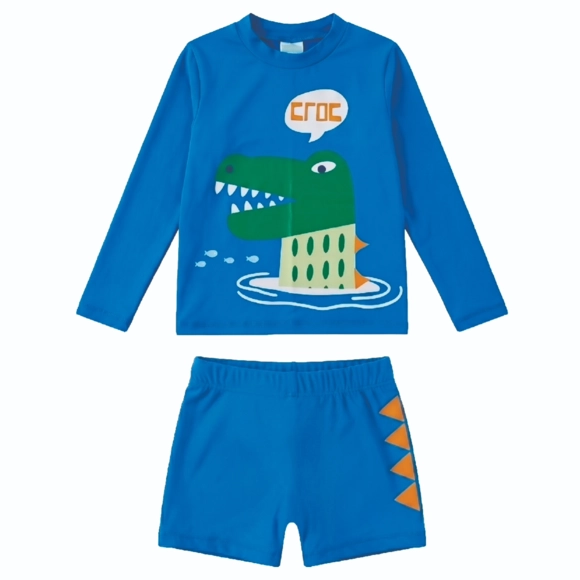 Conjunto Praia Kids Crocodilo Lycra Print Proteção Uv 50+ Tip Top