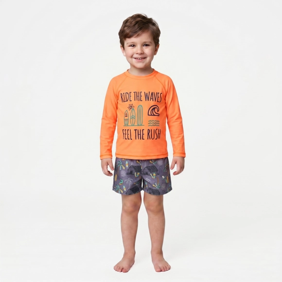 Conjunto Toddler Praia Califórnia Lycra Proteção Uv 50+ Tip Top