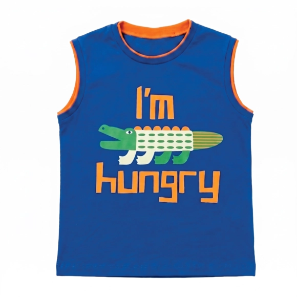 Camiseta Regata Kids Crocodilo Meia Malha Tip Top