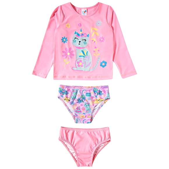 Kit Praia 3 Peças Kids Unicat Lycra Proteção Uv 50+ Tip Top