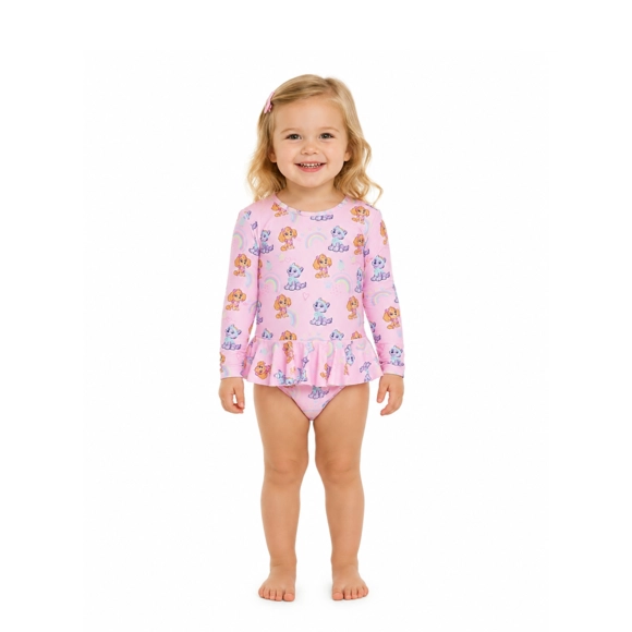 Body Praia Manga Longa Toddler Patrulha Canina Elastano Proteção Uv 50+ Tip Top