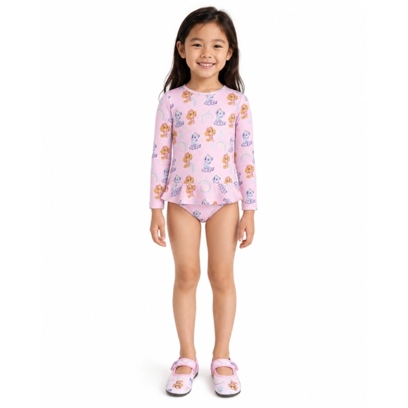 Body Praia Manga Longa Kids Patrulha Canina Elastano Proteção Uv 50+ Tip Top