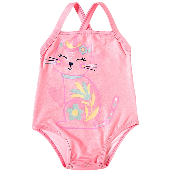 Maiô Praia Toddler Unicat Malha Gloss Com Glitter Proteção Uv 50+ Tip Top