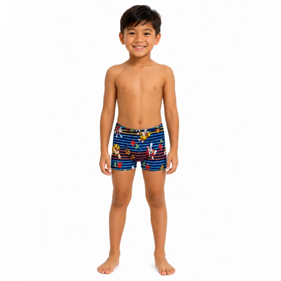Shorts Listrado Praia Kids Patrulha Canina Elastano Proteção Uv 50+ Tip Top