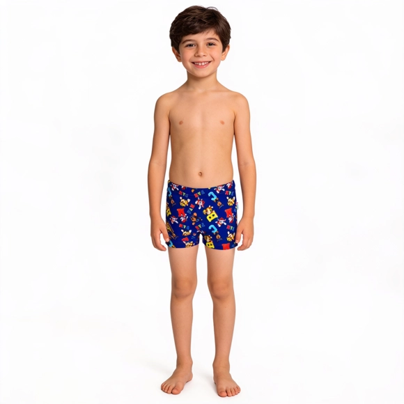 Shorts Praia Kids Patrulha Canina Elastano Proteção Uv 50+ Tip Top