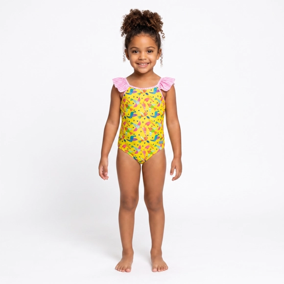 Maiô Praia Kids Pássaro Elastano Proteção Uv 50+ Tip Top