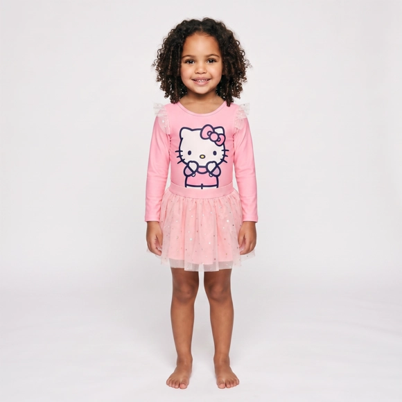 Shorts Saia Praia Kids Rosa Lycra Com Tule Proteção Uv 50+ Tip Top