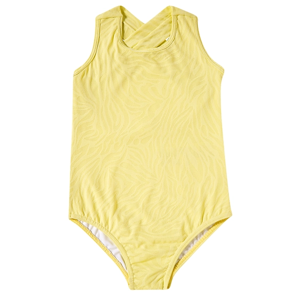 Maiô Praia Amarelo Kids Lycra Trabalhada Proteção Uv 50+ Tip Top