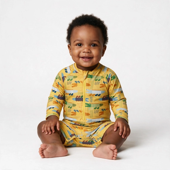 Macaquinho Praia Toddler Crocodilo Elastano Proteção Uv 50+ Tip Top