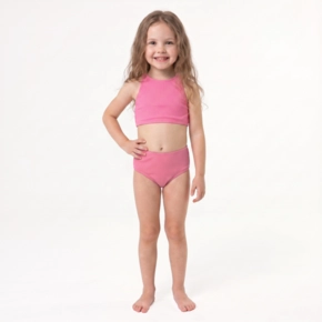 Top E Calcinha Praia Kids Lycra Trabalhada Proteção Uv 50+ Tip Top