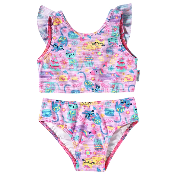 Top E Calcinha Praia Toddler Unicat Lycra Trabalhada Proteção Uv 50+ Tip Top