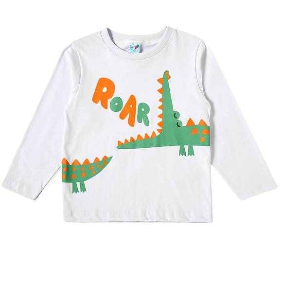 Camiseta Manga Longa Toddler Jacaré Meia Malha Tip Top