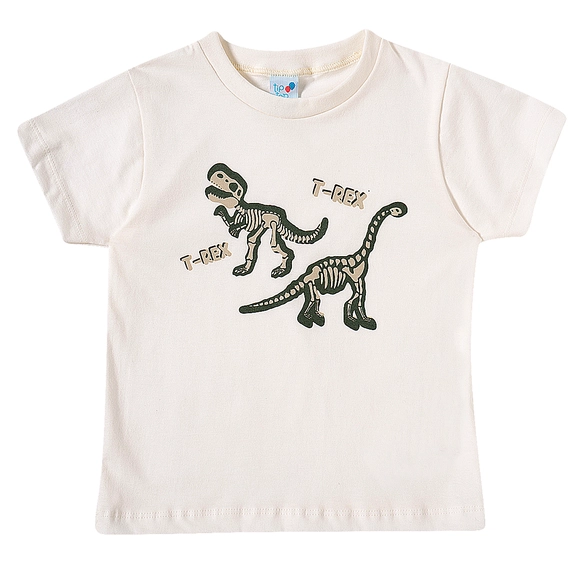 Camiseta Manga Curta Kids Meia Malha Dino Tip Top