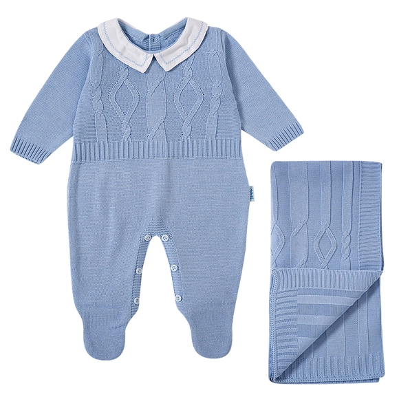 Macacão Com Manta Bebê Saída Maternidade Tricot Tip Top