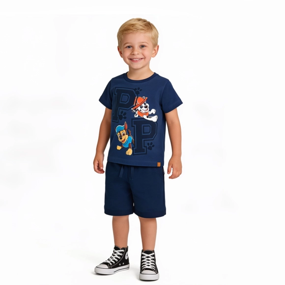 Camiseta Manga Curta Patrulha Canina Kids Meia Malha Tip Top